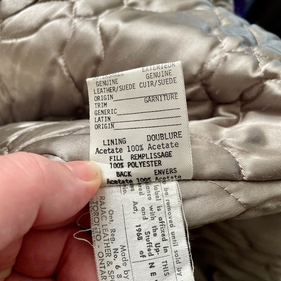 Vintage Rajac Leathers Penny Lane Fur Trim Leather Coat Longline Grey Size Small - Picture 10 of 12